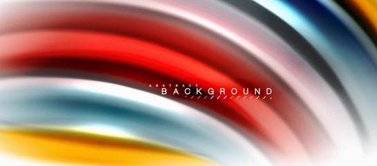 Fluid liquid mixing colors concept on light grey background, curve flow, trendy abstract layout template for business or technology presentation or web brochure cover, wallpaper