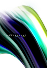 Fluid liquid mixing colors concept on light grey background, wave and swirl curve flow line, trendy abstract layout template for business presentation, app wallpaper banner, poster or wallpaper