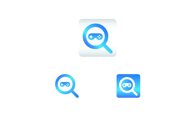 Obraz premium search icon with game symbol. search web icon vector icon in various style 