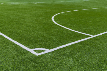 Obraz premium New green glass football field.