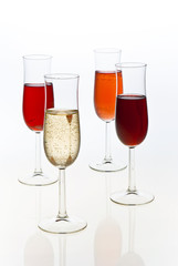 glass of champagnes on white