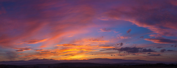 Dramatic Mountain Sunset Panorama