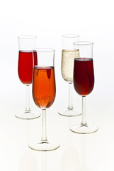 glass of champagnes on white