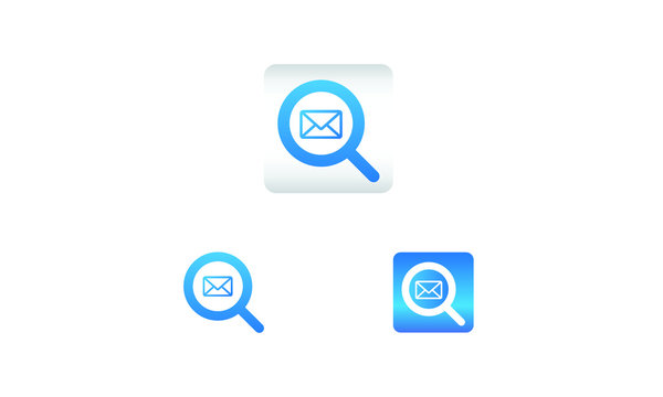 search icon with envelope mail symbol. search web icon vector icon in various style 