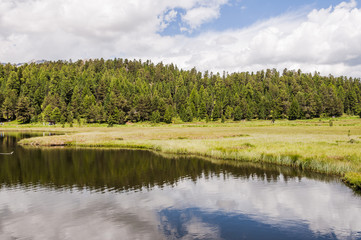 St. Moritz, Stazersee, Bergsee, Badesee, Oberengadin, Engadin, Wanderweg, Alpen, Graub&uuml;nden, Sommer, Schweiz