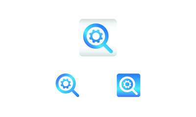 search icon with setting symbol. search web icon vector icon in various style