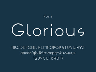 Glorious font. Vector alphabet