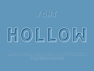 Hollow font. Vector alphabet 