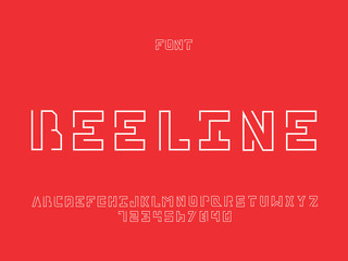 Beeline font. Vector alphabet