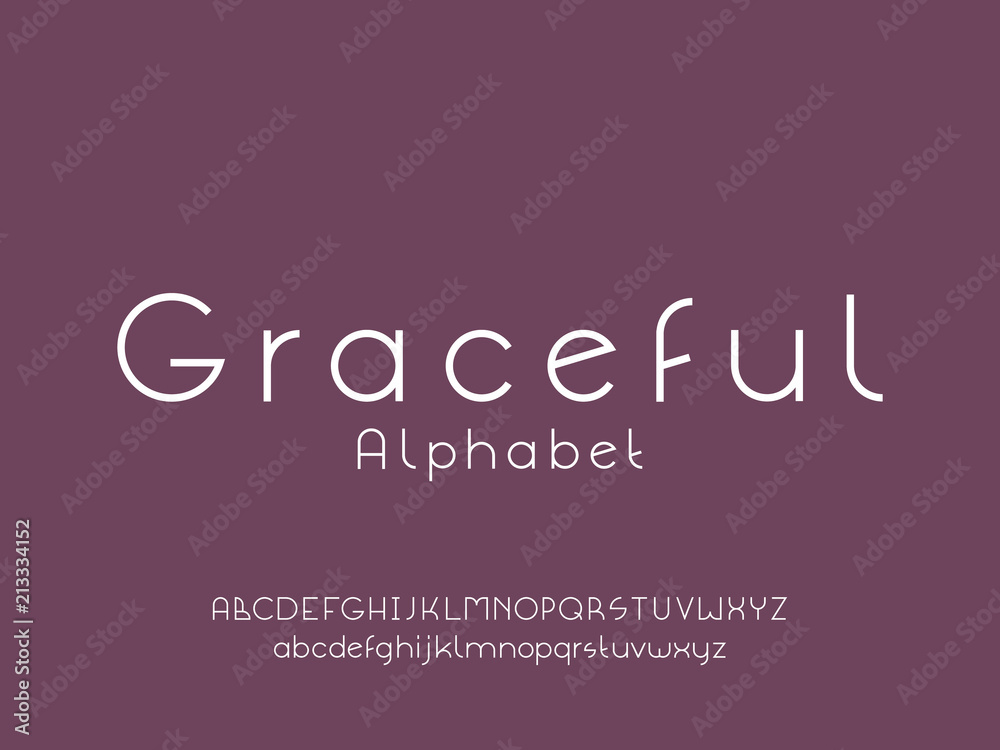 Wall mural Graceful font. Vector alphabet 