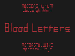 Blood letters font. Vector alphabet