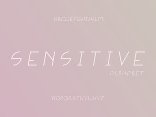 Sensitive italic font. Vector alphabet 