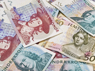 viele schwedische Kronen-Banknoten