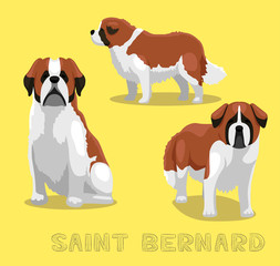 Dog Saint Bernard Cartoon Vector Illustration