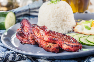 Pork tocino with rice and fried egg