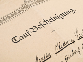 Taufbescheinigung