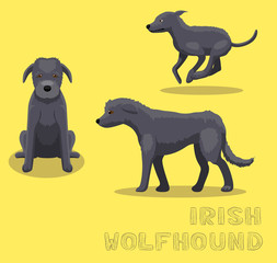 Dog Irish Wolfhound Cartoon Vector Illustration