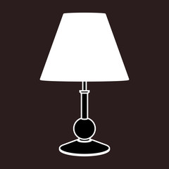 Obraz premium illustration of wood table lamp. White and black