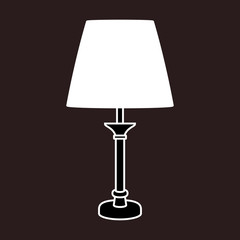 Obraz premium Wood table lamp. Vector illustration. White and black