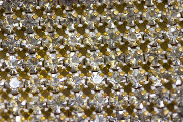 Canvas of crystal rhinestones.