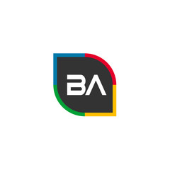 Initial Letter BA Logo Template Design
