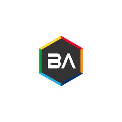 Initial Letter BA Logo Template Design