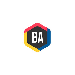 Initial Letter BA Logo Template Design