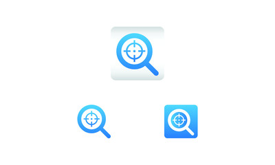 search icon with target symbol. search web icon vector icon in various style 