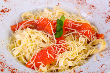 Pasta with salmon