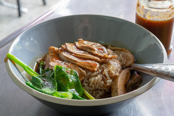 Rice roasted duck with sauce - chinese food