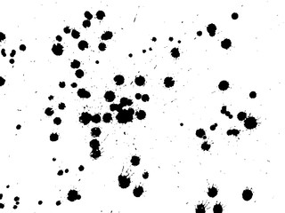 Handdrawn grunge texture. Abstract ink drops background. Black and white grunge illustration. Vector watercolor artwork pattern.
