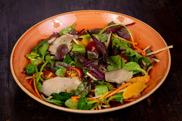 Salad with duck