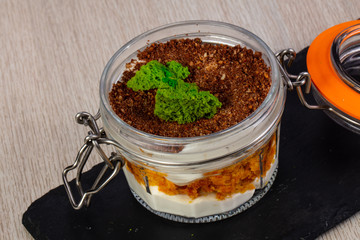 Cream dessert with carrot