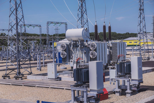 Electrical substation of 110 and 220 kV switchgear, current transformers, substation maintenance and safety systems