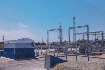 Electrical substation of 110 and 220 kV switchgear, current transformers, substation maintenance and safety systems - 213339715