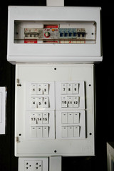 Power switch in Electrical Control Panel circuit breaker and on Pole in the house
