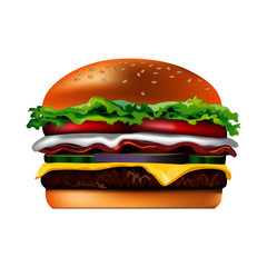 Hamburger isolated. ( Vector )