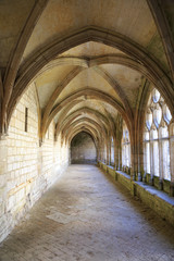 Fototapeta na wymiar Cloister of Saint Wandrille abbey in Normandy France