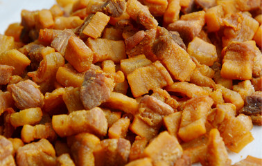 Pork crackling after made a Lard.