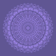 Decorative Cicle Floral Vector Shapes. Flower purple mandala. Vector illustration