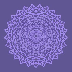 Decorative Cicle Floral Vector Shapes. Flower purple mandala. Vector illustration