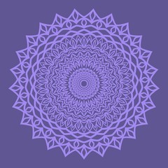 Decorative Cicle Floral Vector Shapes. Flower purple mandala. Vector illustration