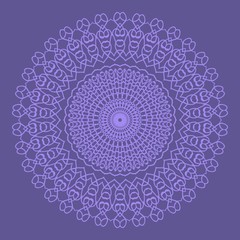 Decorative Cicle Floral Vector Shapes. Flower purple mandala. Vector illustration