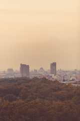 Fototapeta na wymiar Panoramic view of Belgrade, Serbia in the evening.