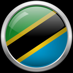 Tanzania's flag glass button vector illustration