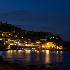 Fototapeta na wymiar The coast of Sicily by night