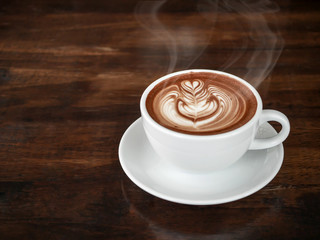 Coffee cup, A cup of hot latte coffee