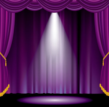 spot purple curtain