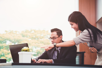 Business people Having Meeting Around Table In Modern Office.