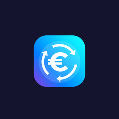 Euro exchange icon, vector mark